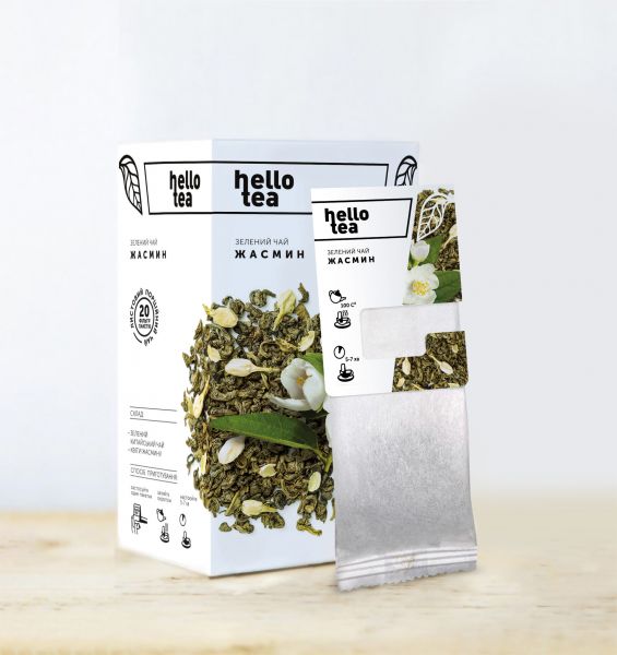 Чай зелений пакетований Hello Tea Жасминова Мрія 20 шт