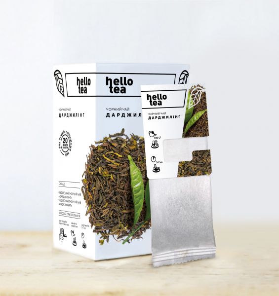 Чай чорний пакетований Hello Tea Дарджилінг 20 шт