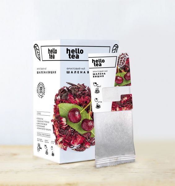 Чай фруктовий пакетований Hello Tea Шалена Вишня 20 шт