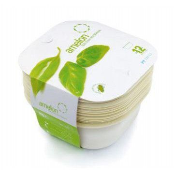 Набір БІО лотків квадратних з кришкой 900 мл з кукурудзяного крохмалю 6 шт