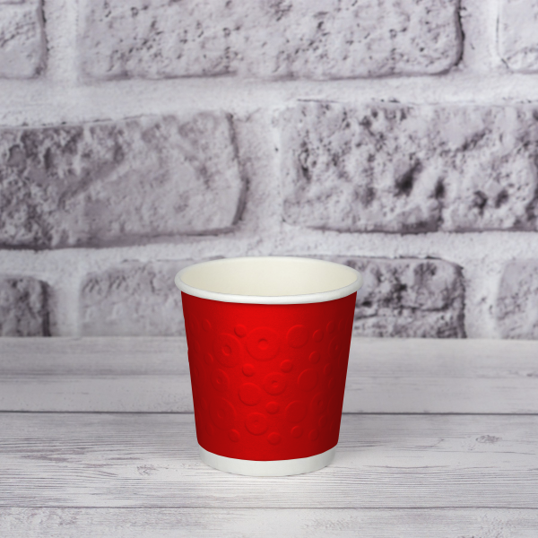 Стакан паперовий двошаровий з тисненням Bubbles Red 110 мл
