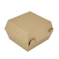 Упаковка картонная для гамбургера и бургера собраная 95*95*70 мм КРАФТ