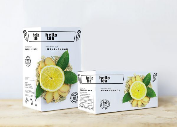 Чай трав'яний пакетований Hello Tea Імбир-Лимон 20 шт