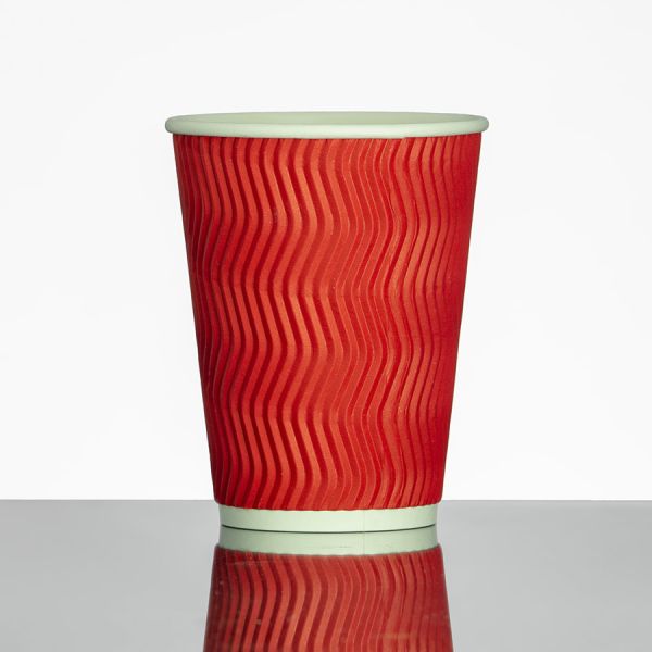 Гофростакан Ripple 400 мл 12oz red