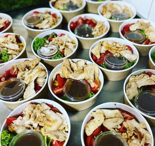 Контейнер паперовий для салату 1350 мл d-187 мм h-67 мм 2РЕ КРАФТ/БІЛИЙ