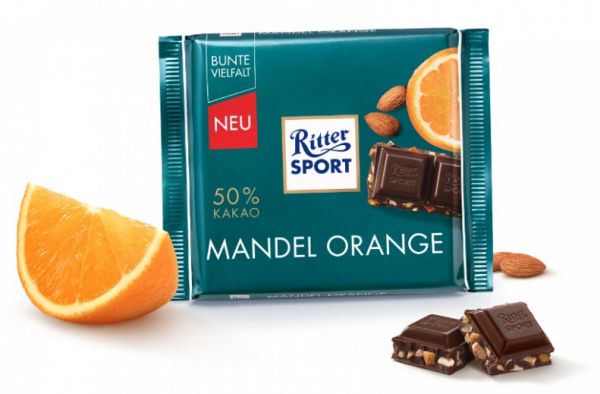 Шоколад RITTER SPORT Mandel Orange Мигдаль Апельсин 100 г