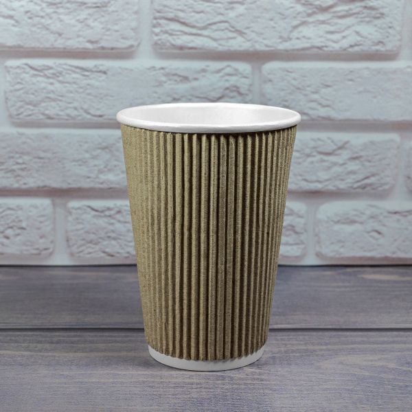 Гофростакан 340 мл бурий