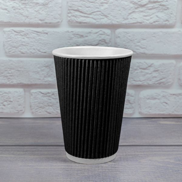 Гофростакан 340 мл чорний