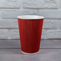 Гофростакан 340 мл червоний