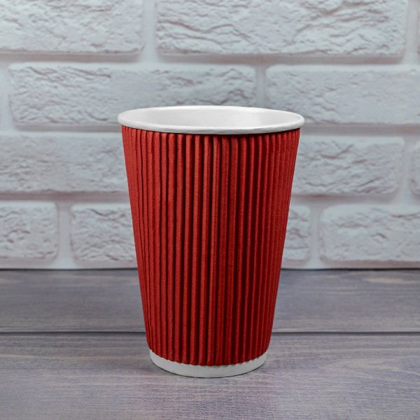 Гофростакан 340 мл червоний