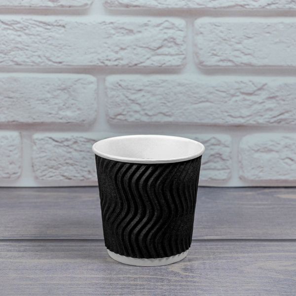 Гофростакан Ripple 110 мл чорний