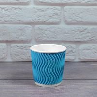 Гофростакан Ripple 110 мл голубой 30 шт