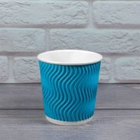 Гофростакан Ripple 180 мл голубой 30 шт