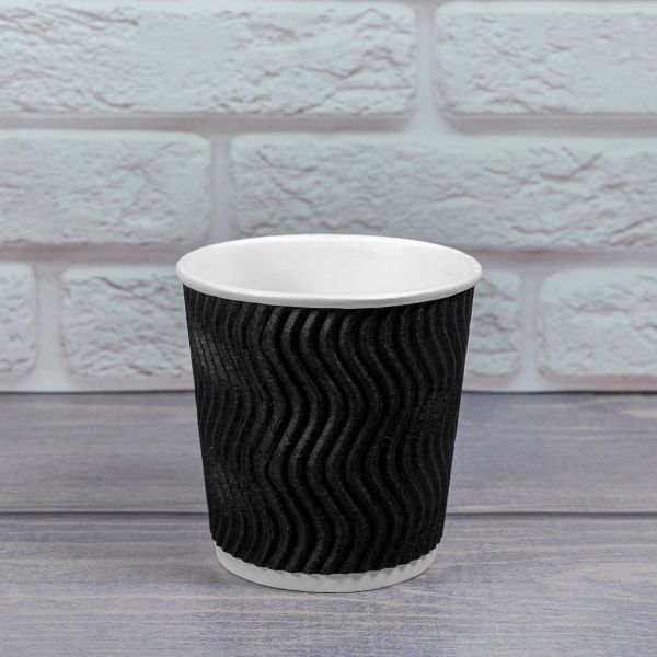 Гофростакан Ripple 180 мл чорний