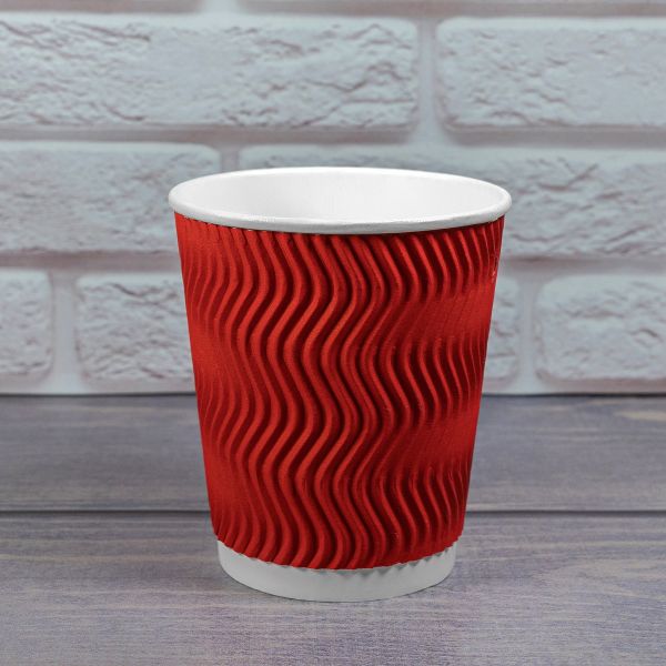 Гофростакан Ripple 270 мл червоний