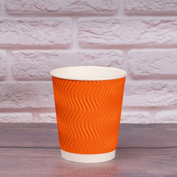Гофростакан Ripple 270 мл помаранчевий
