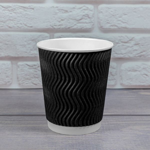 Гофростакан Ripple 270 мл чорний