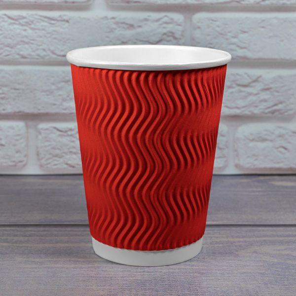 Гофростакан Ripple 400 мл червоний