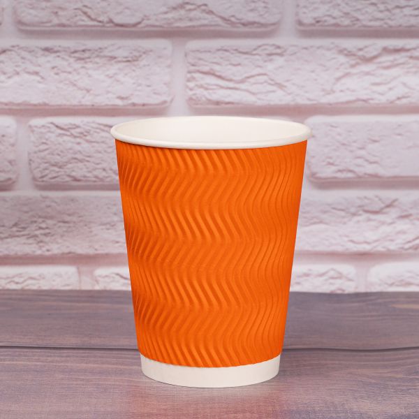 Гофростакан Ripple 400 мл помаранчевий