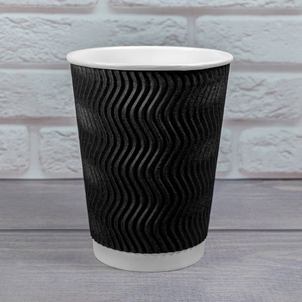 Гофростакан Ripple 400 мл чорний