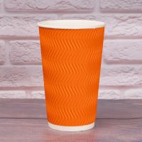 Гофростакан Ripple 500 мл помаранчевий
