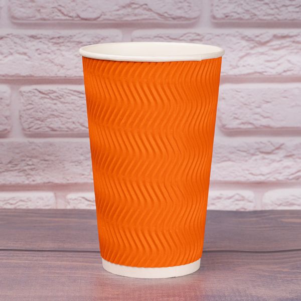 Гофростакан Ripple 500 мл помаранчевий