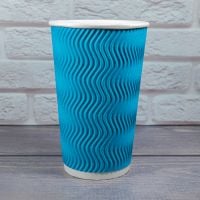 Гофростакан Ripple 500 мл голубой 20 шт