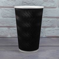 Гофростакан Ripple 500 мл чорний