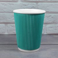 Гофростакан 400 мл бірюзовий