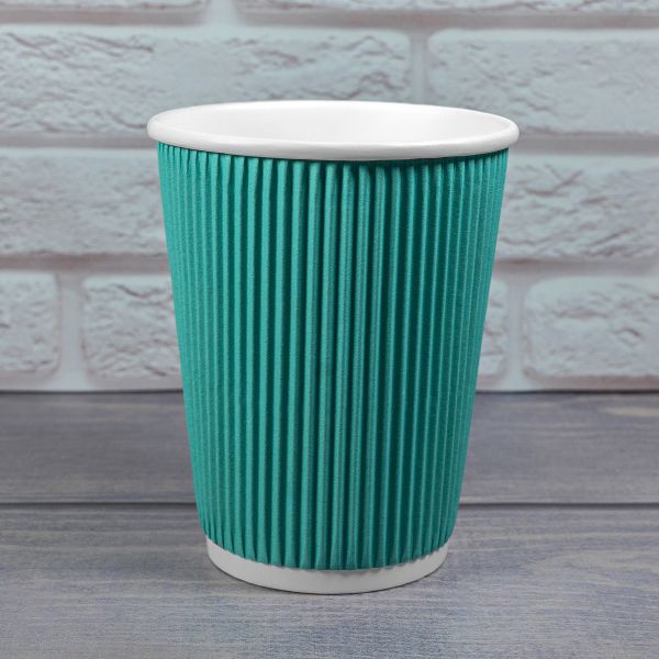 Гофростакан 400 мл бірюзовий
