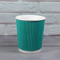 Гофростакан 300 мл бірюзовий