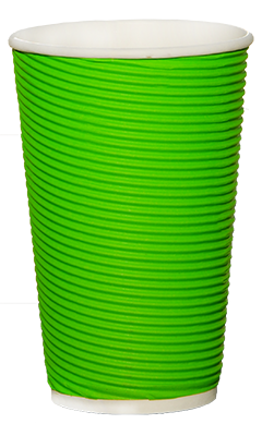 Гофростакан Ripple 500 мл 16oz spiral green