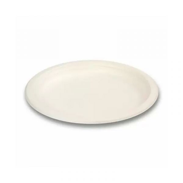 Тарілка БІО з цукрової тростини d-18 см БІЛА 125 шт