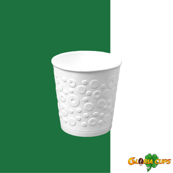 Стакан паперовий двошаровий з тисненням Bubbles White 180 мл