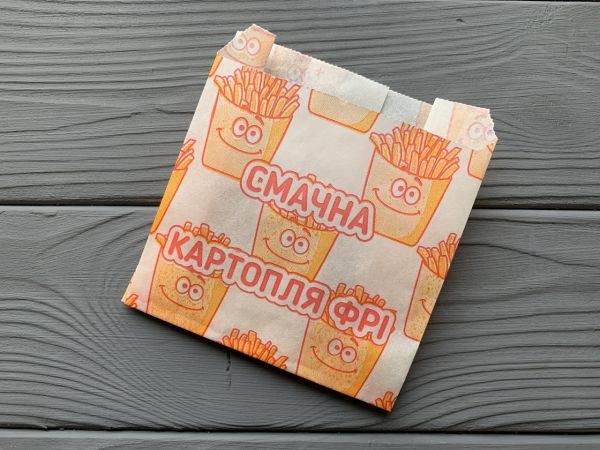Упаковка для картоплі фрі МІНІ 100х100х50мм 70г/м2 (70-100г) 100шт