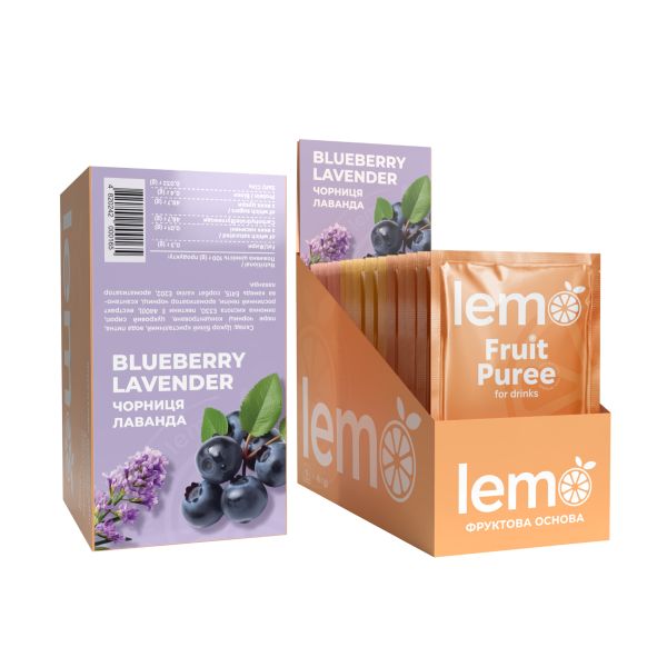 Концентрат для лимонаду та чаю LEMO Чорниця-Лаванда 45 г