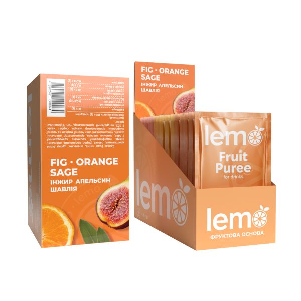 Концентрат для лимонаду та чаю LEMO Інжир - Апельсин - Шавлія 45 г