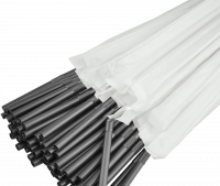 Трубочки з гофрой d-4.8 мм L-210 мм чорні в індивідуальній паперовій упаковці 200 шт