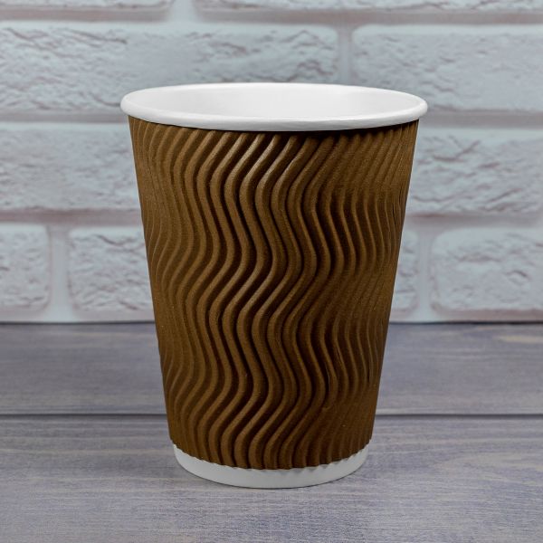 Гофростакан Ripple Wave Chocolate 400 мл 12oz