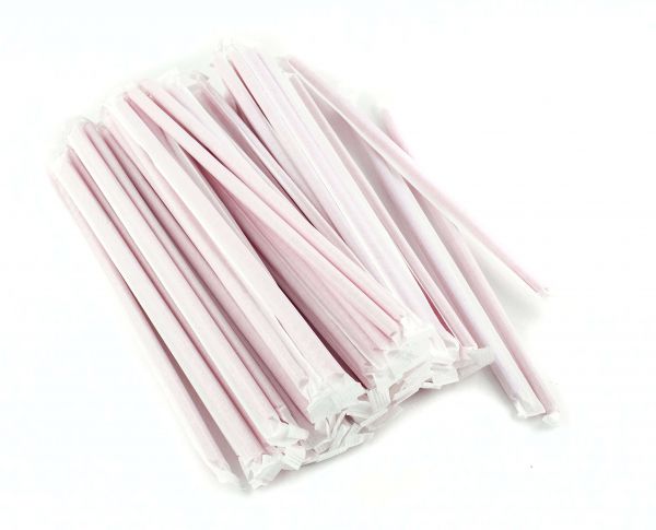 Трубочки з гофрой 21см 200 шт червоні в індив. паперовій упаковці