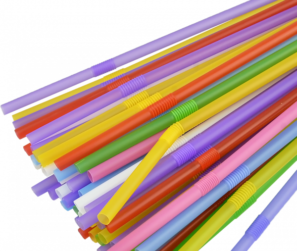 Трубочки з гофрой d-4.8 мм L-210 мм кольорові в індив.папер.упак 100 шт