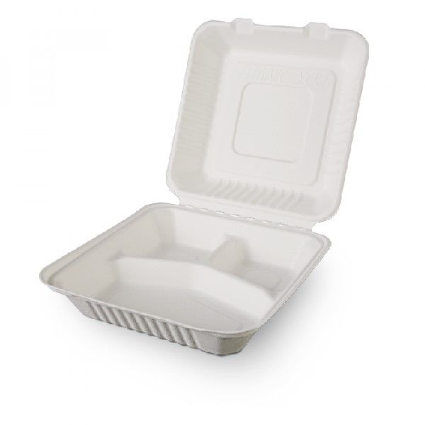 Ланч-бокс трисекційний БІО 211*195*70 мм з кукурудзяного крохмалю