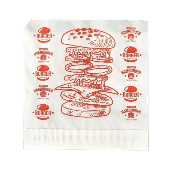 Упаковка для бургерів та гамбургерів 140*140 мм 40г/м2 МАЛЮНОК