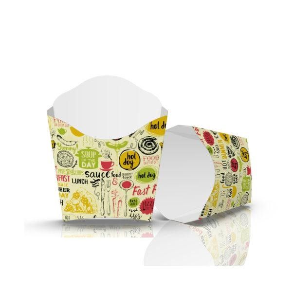 Картонна упаковка для картоплі фрі міні світла 100 шт