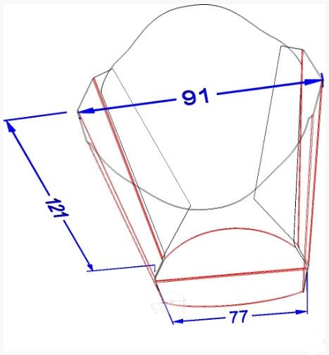 Картонна упаковка для картоплі фрі міді світла 100 шт
