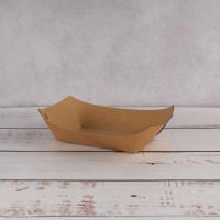 Тарілка човник картонна 170*100*40 мм без ламінації КРАФТ 100 шт