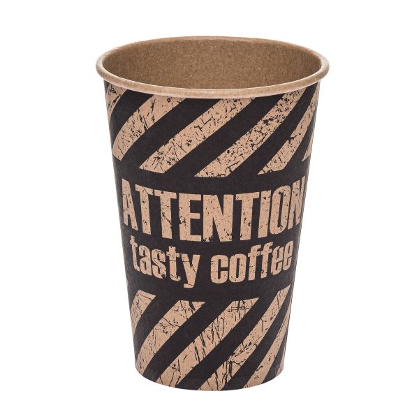 Стакан паперовий КРАФТ ATTENTION 340 мл