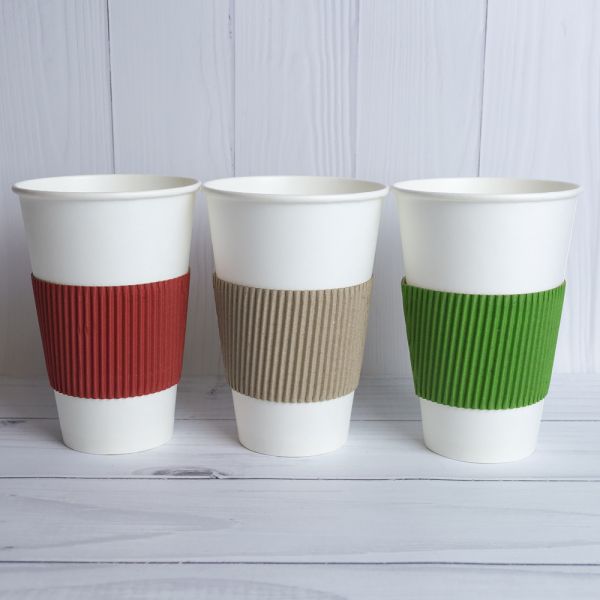 Термочехол клеєний на стакан паперовий 250-340 мл зелений