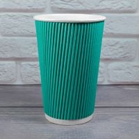 Гофростакан 500 мл бирюзовый 20 шт