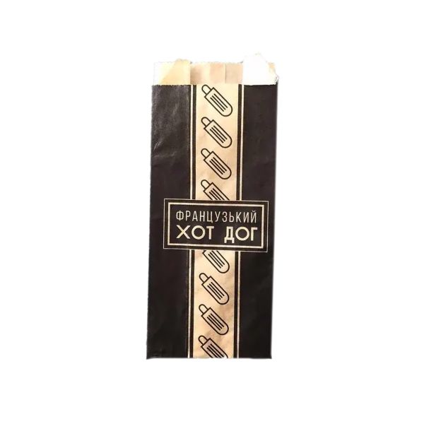 Упаковка паперова для французських хот-догів 170*70*40 мм 40г/м2 МАЛЮНОК